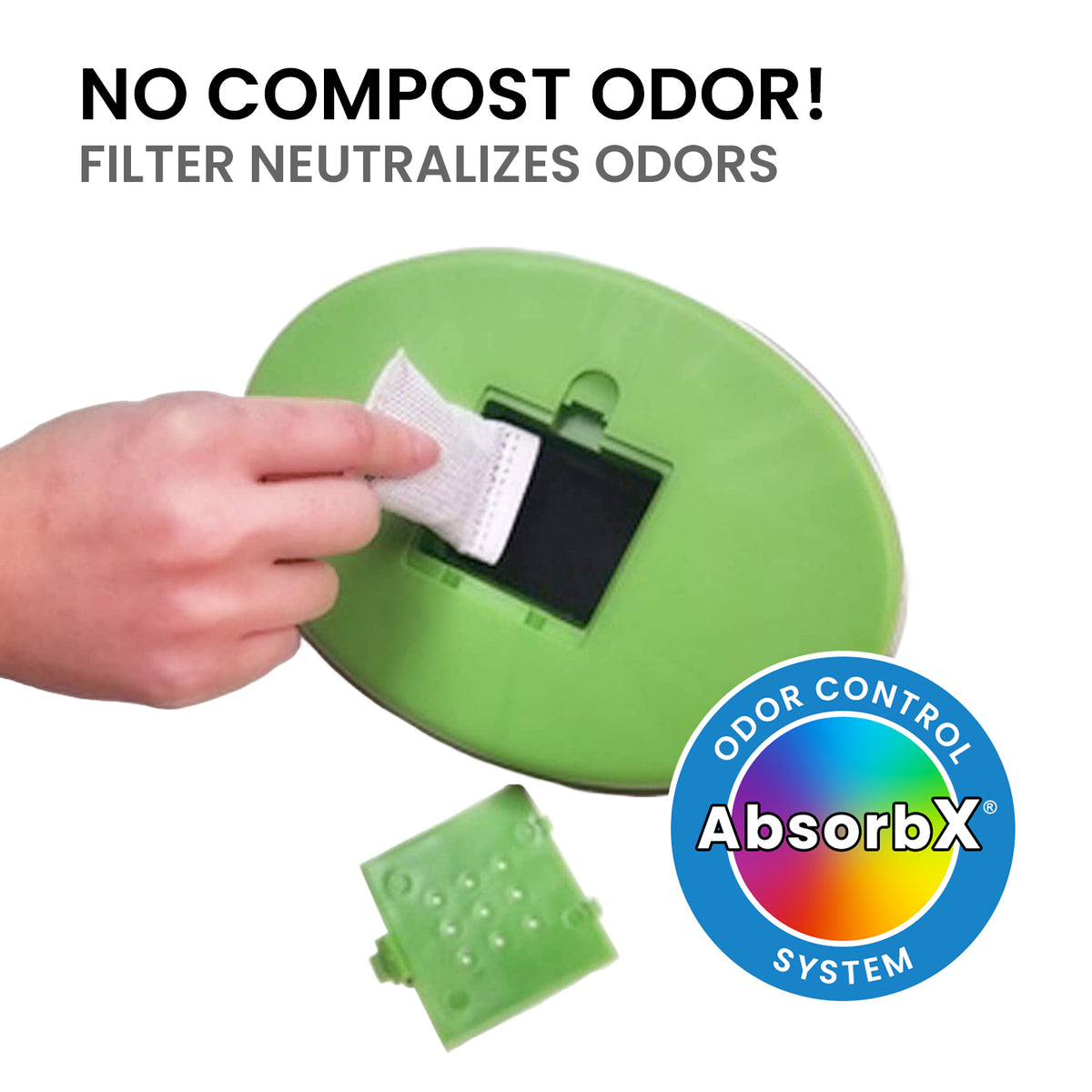 No compost odor! filter neutralizes odors