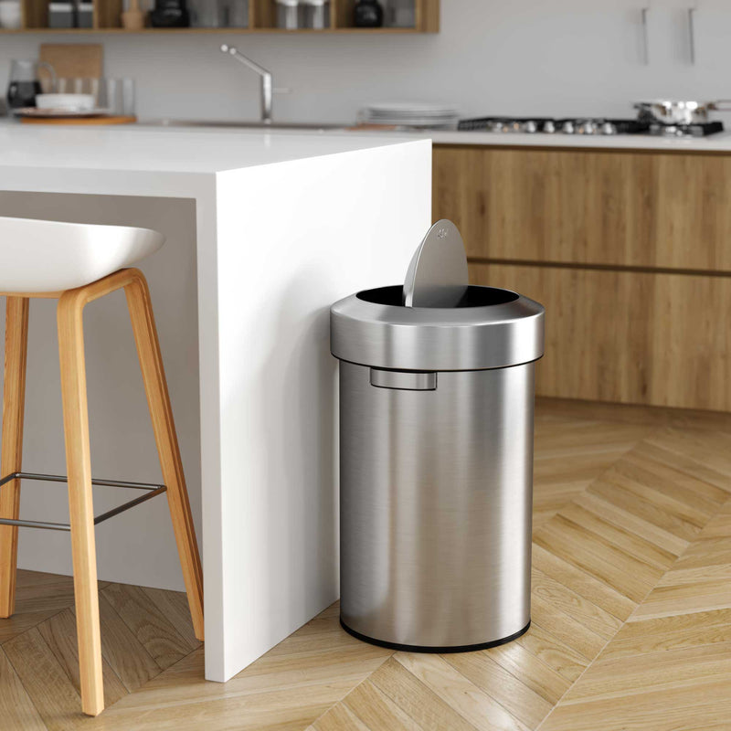 17 Gallon / 64 Liter Titan Swing Top Trash Can in kitchen