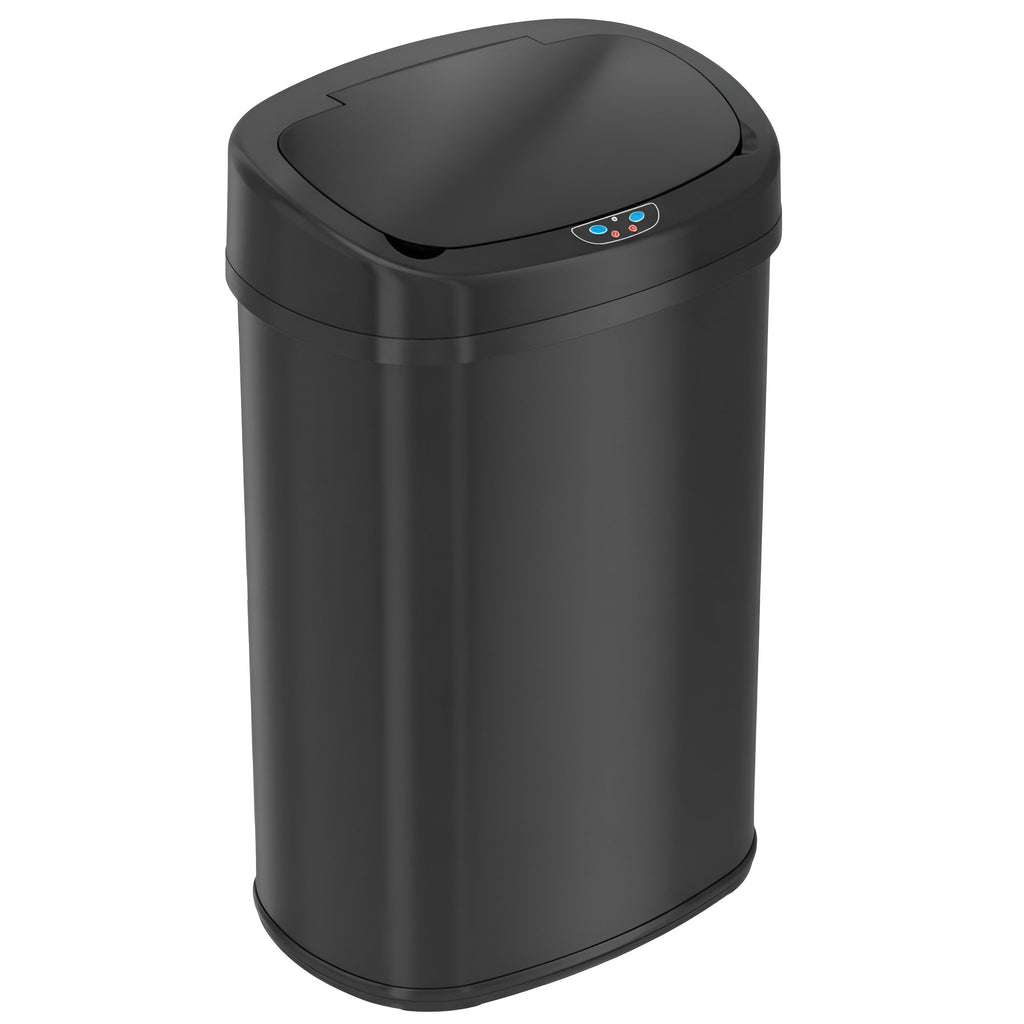 50 Liter / 13 Gallon Oval Matte Black Stainless Steel Sensor Kitchen T ...