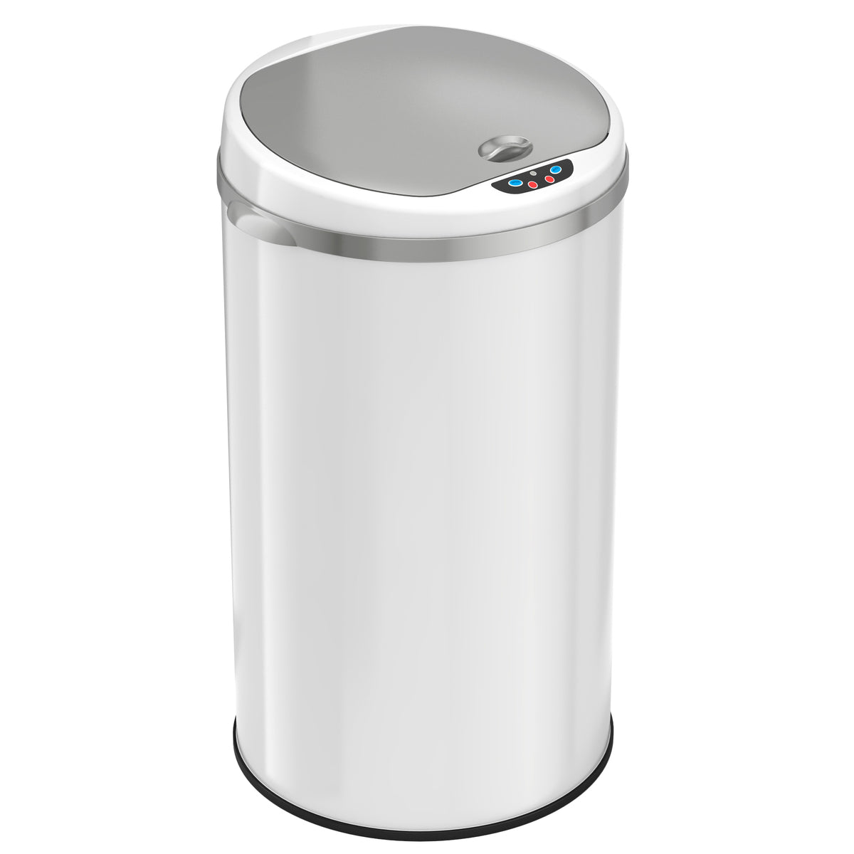 iTouchless 8 Gallon White Stainless Steel Sensor Trash Can with Odor Filter
