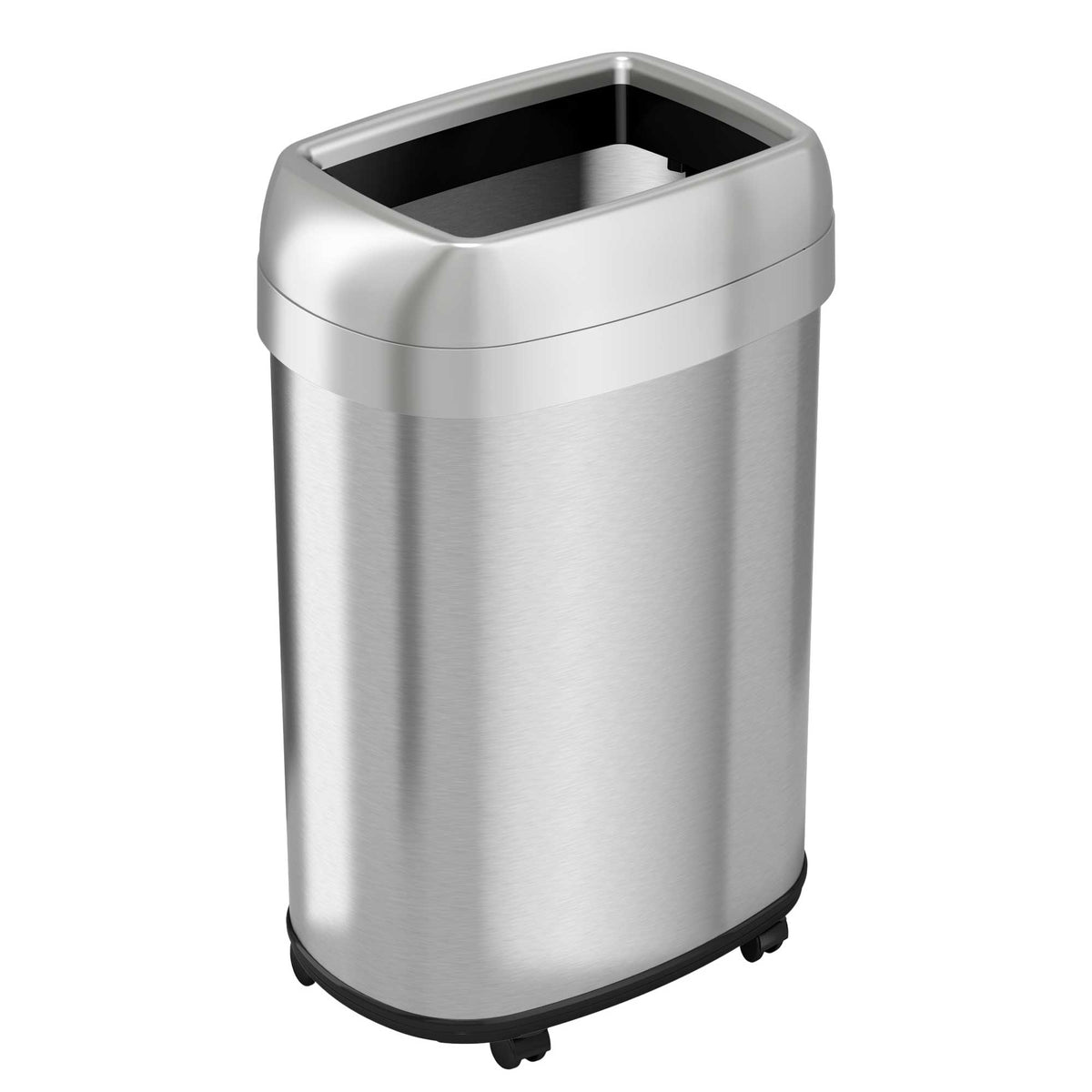13 Gallon Elliptical Open Top Trash Can with Wheels