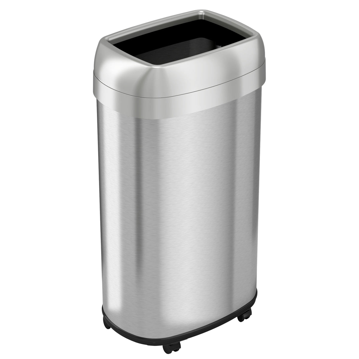 16 Gallon / 60 Liter Elliptical Open Top Trash Can with Wheels