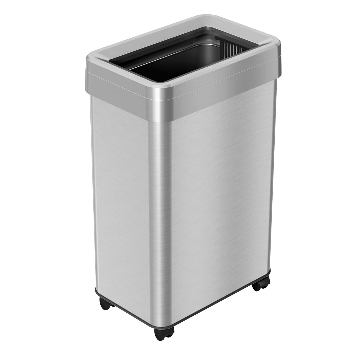 16 Gallon / 60 Liter Rectangular Open Top Trash Can with Wheels