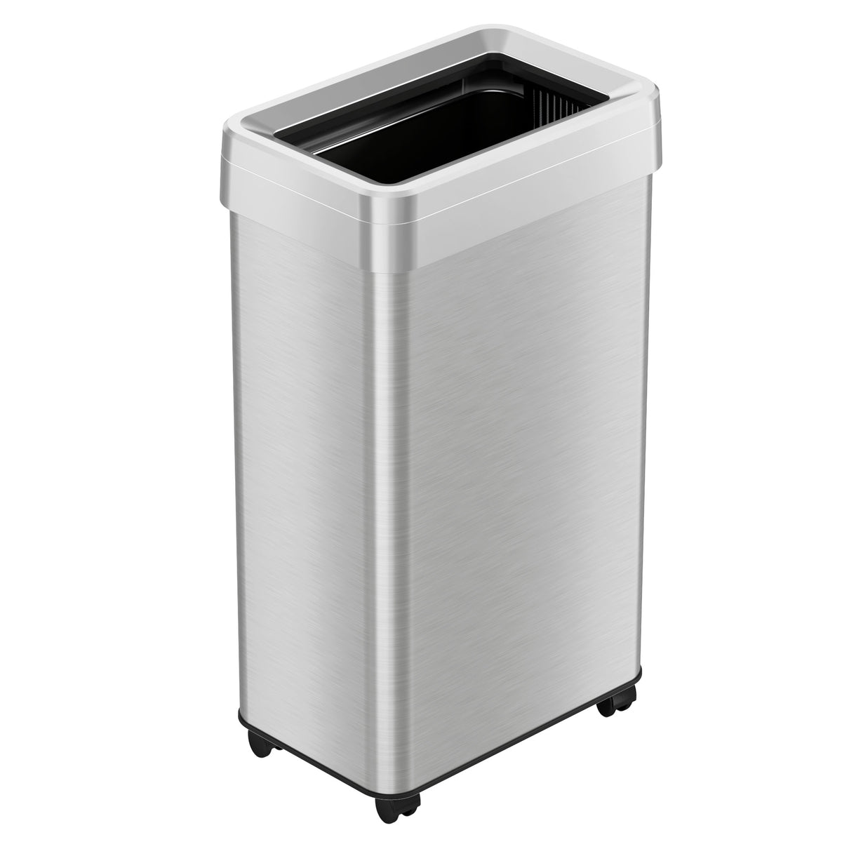 18 Gallon / 68 Liter Rectangular Open Top Trash Can with Wheels