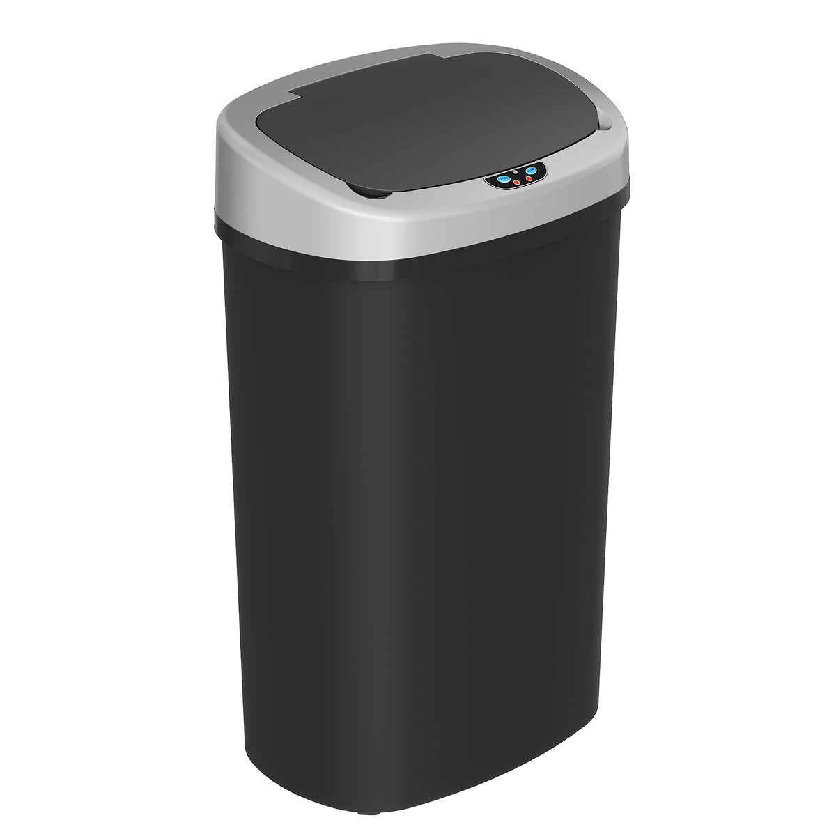 13 Gallon Oval Plastic Sensor Trash Can with AbsorbX Odor Filter