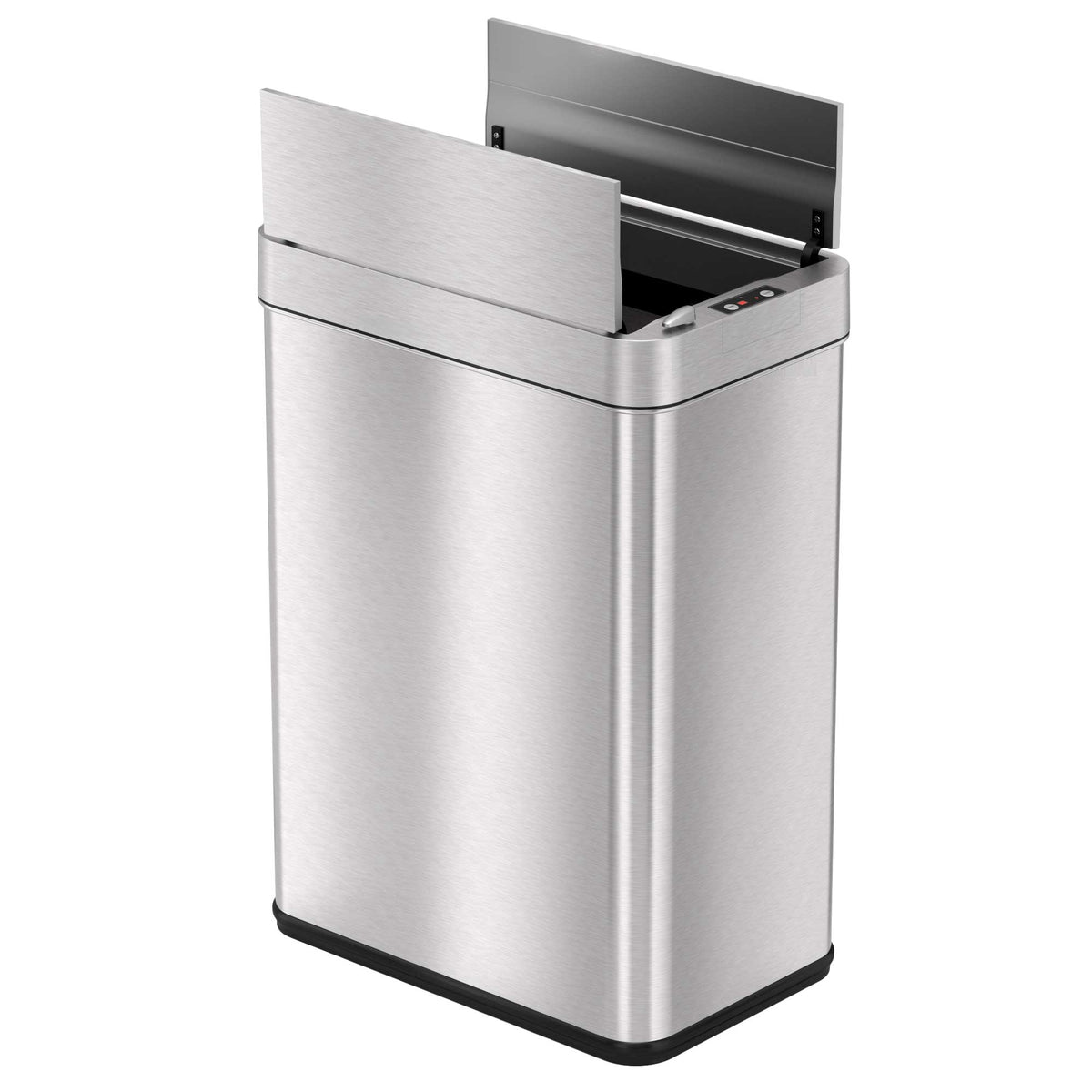 iTouchless 13 Gallon Stainless Steel Wings Lid Sensor Trash Can with Pet Lock and Odor Filter