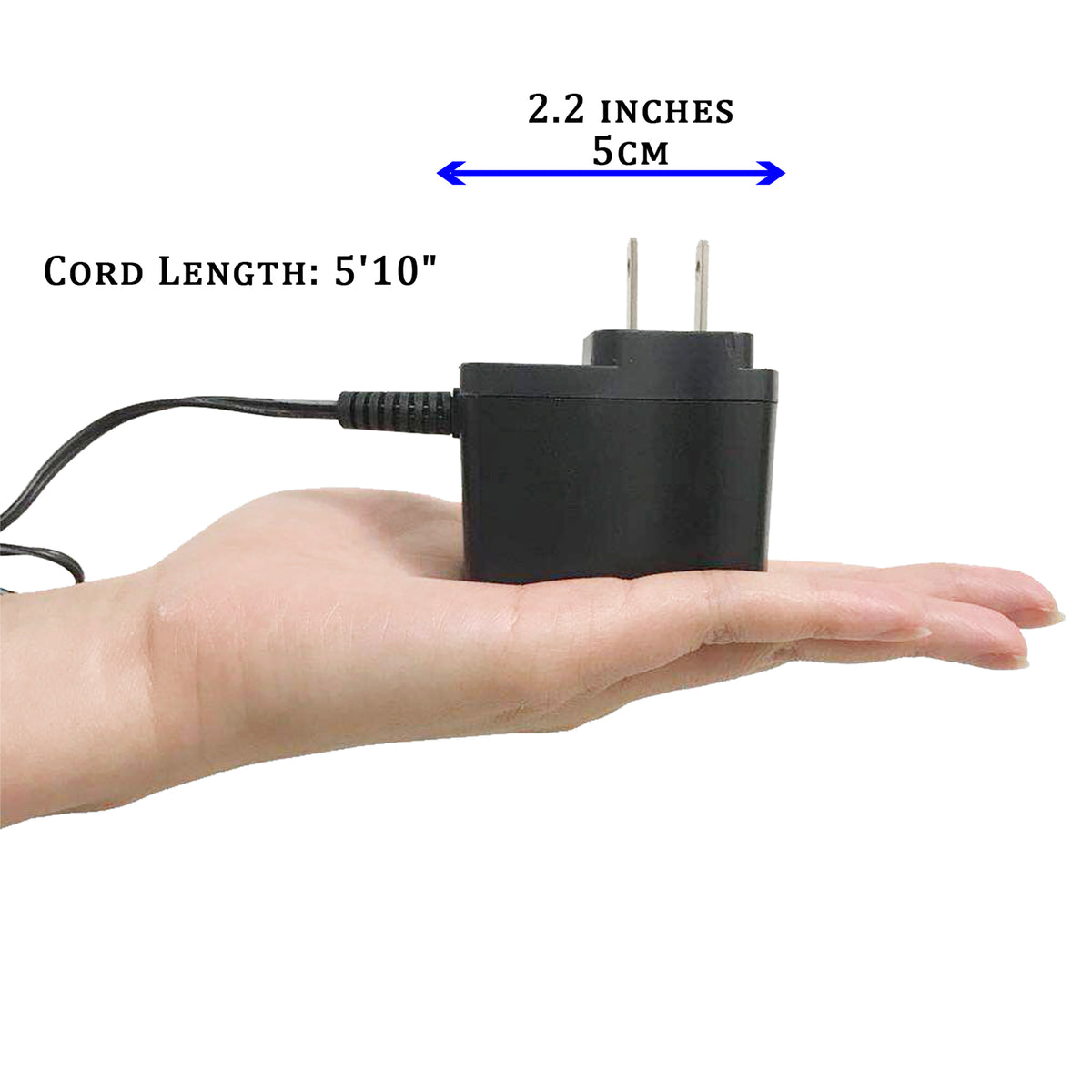 AC Adapter for Sensor Trash Can dimensions