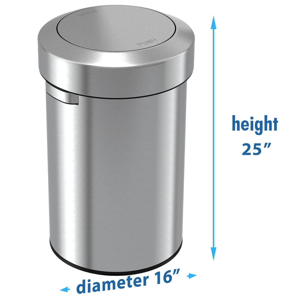 17 Gallon / 64 Liter Titan Swing Top Trash Can dimensions