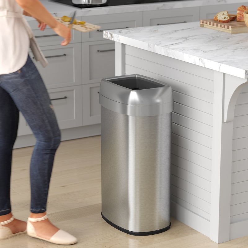 16 Gallon / 60 Liter Elliptical Open Top Trash Can in kitchen