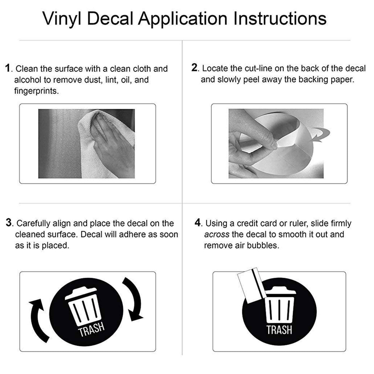 Vinyl decal application instructions