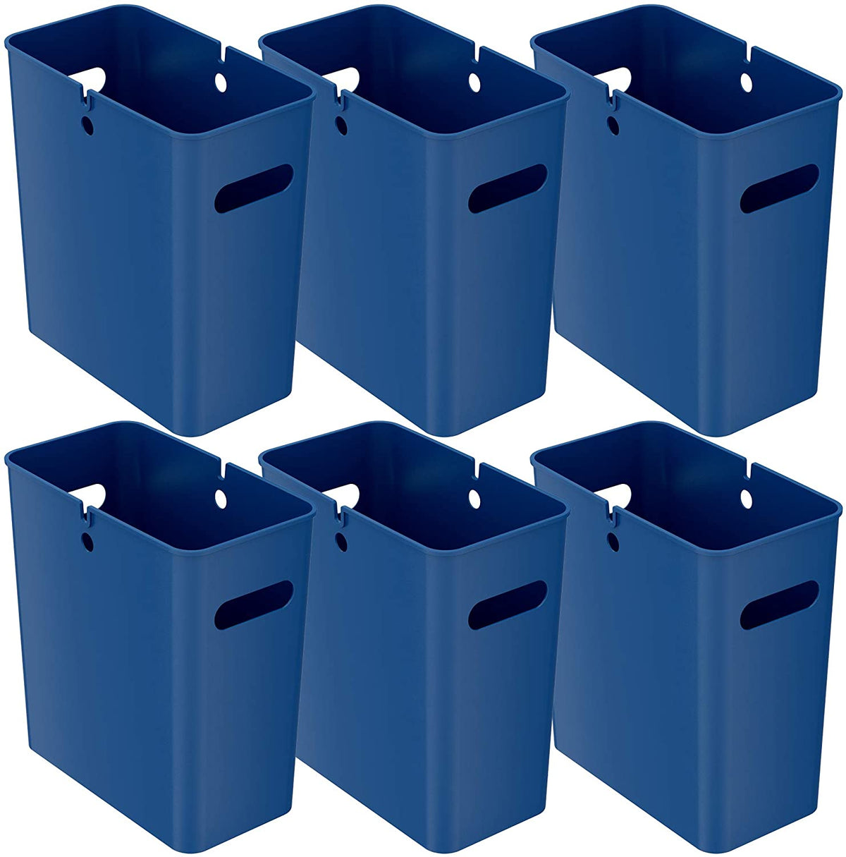 4.2 Gallon / 16 Liter SlimGiant Blue Wastebasket (6-Pack)