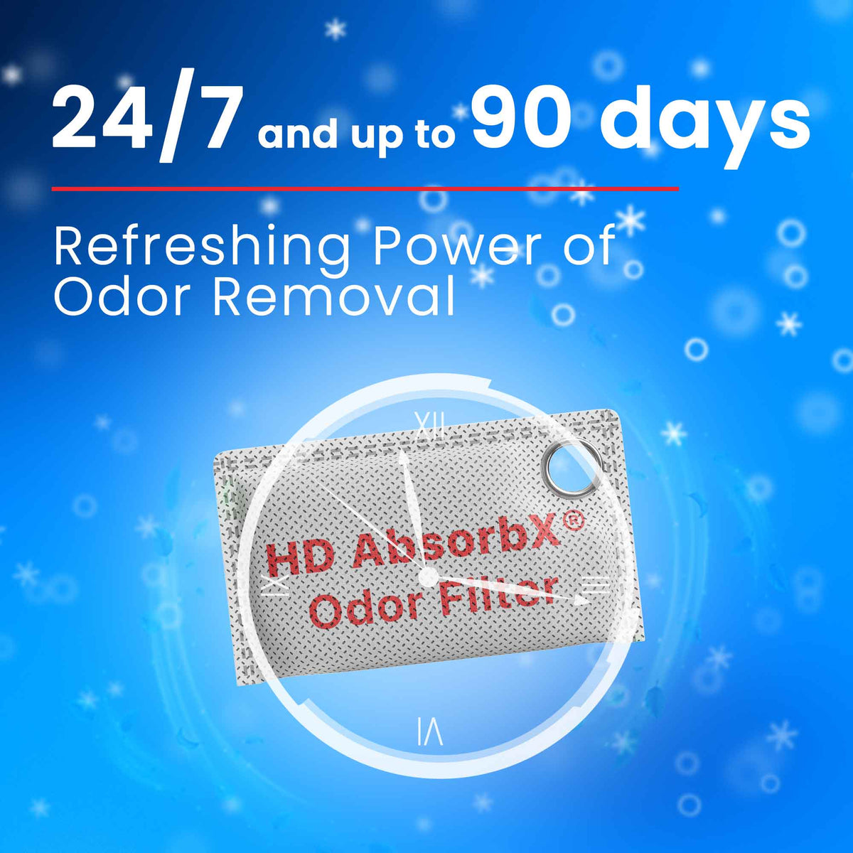 High-Density AbsorbX Odor Filters Household Deodorizer for Closets, Shoes, Refrigerators, and More (3-Pack) 24 hour refreshing power