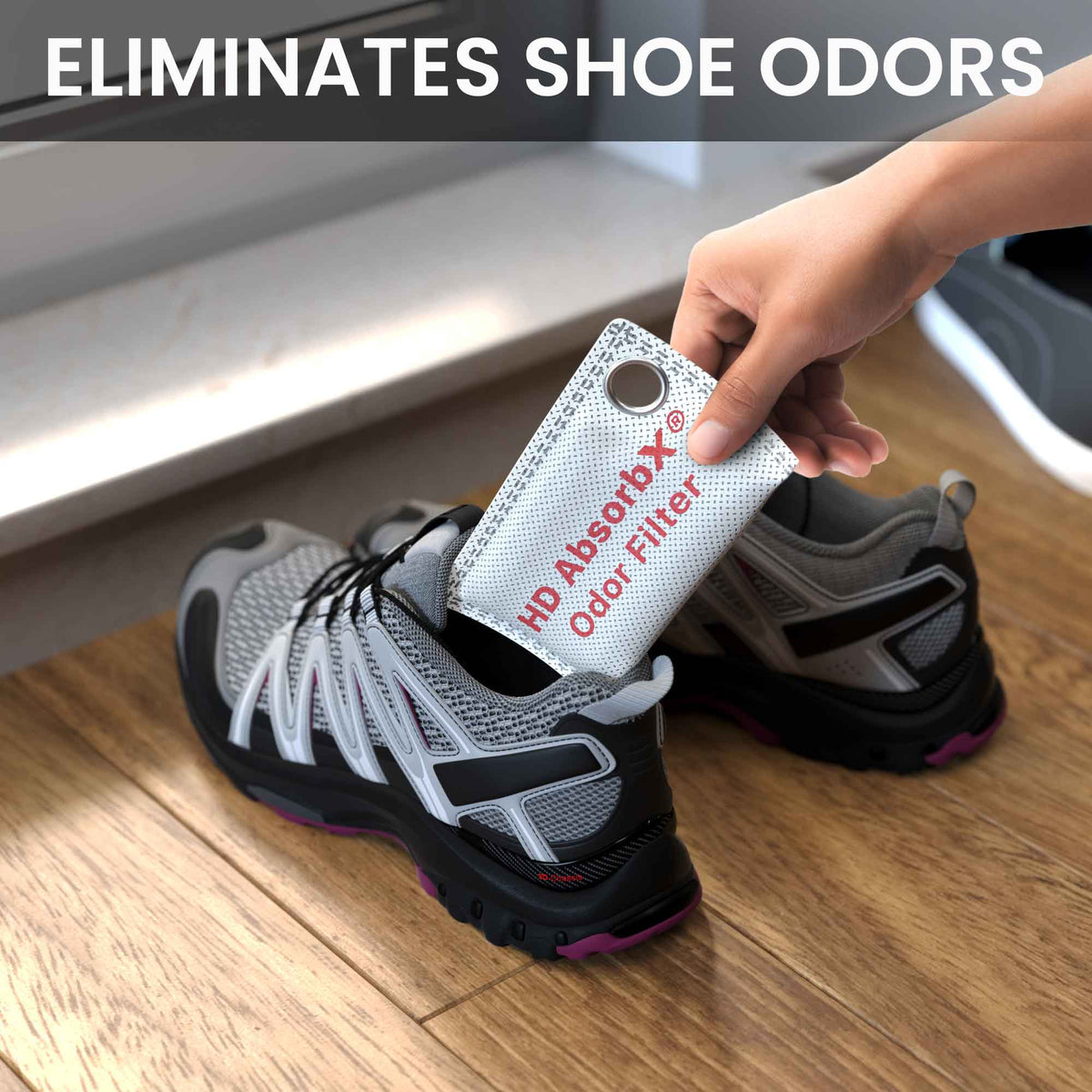High-Density AbsorbX Odor Filters Household Deodorizer for Closets, Shoes, Refrigerators, and More (3-Pack) eliminates shoe odors