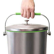 iTouchless Stainless Steel Compost Bin 1.6 Gallon Includes AbsorbX Odor  Filter System, Pest-Proof, Titanium Rust-Free Space-efficient Slim Oval  Shape