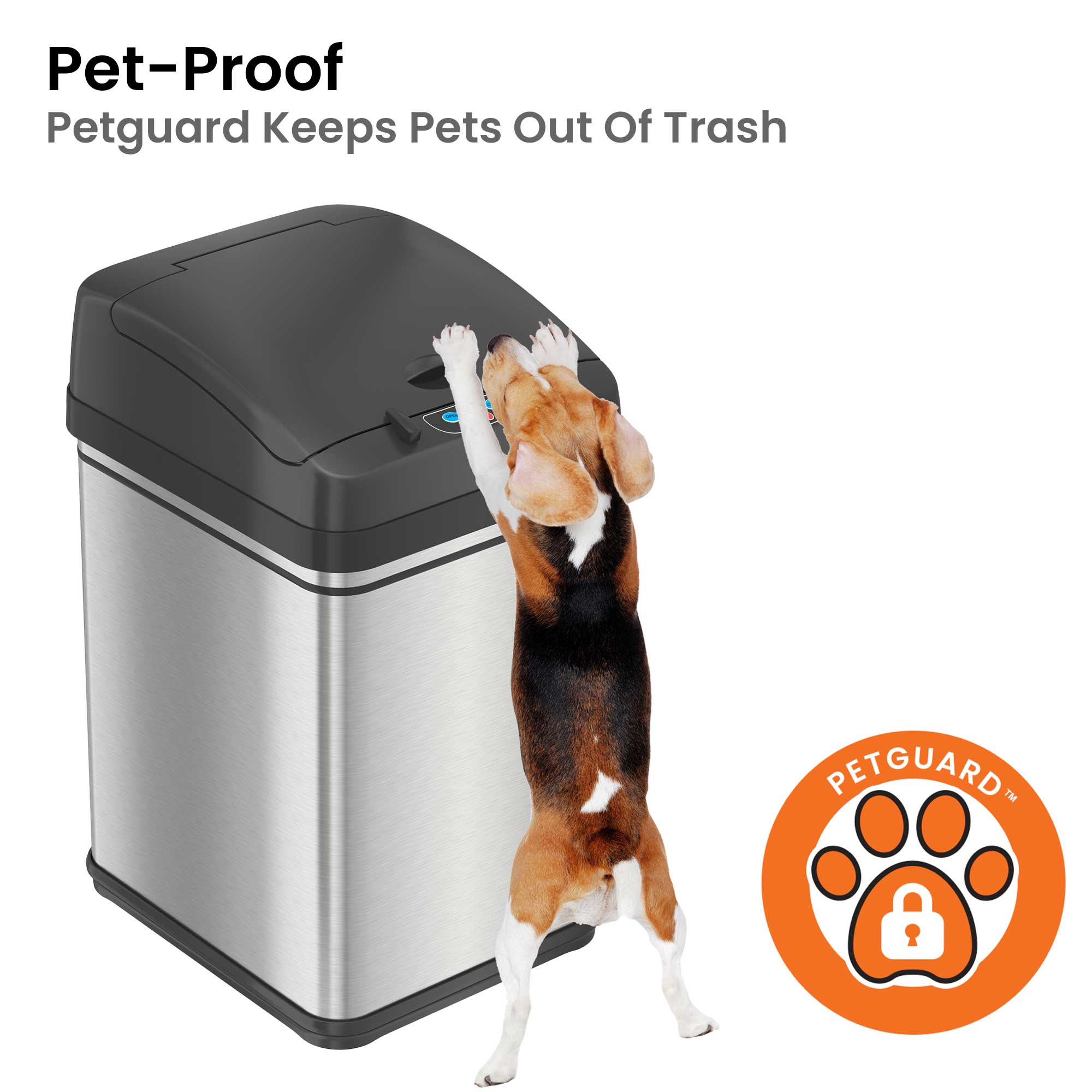 13 Gallon Sensor Trash Can with Pet-Proof Lid – iTouchless Housewares and  Products Inc.