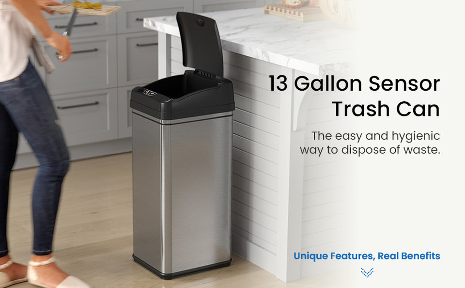 iTouchless 2.5 Gallon Touchless Sensor Trash Can with AbsorbX Odor Control  and Fragrance, Stainless Steel Bathroom Garbage Bin Silver/Stainless Steel  MT02SS - Best Buy