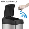 iTouchless Stainless Steel Trash Can with Pet-Proof Lid 100% Automatic Lid