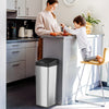 iTouchless 14 Gallon Stainless Steel Sliding Lid Sensor Trash Can with Odor Filter in kitchen