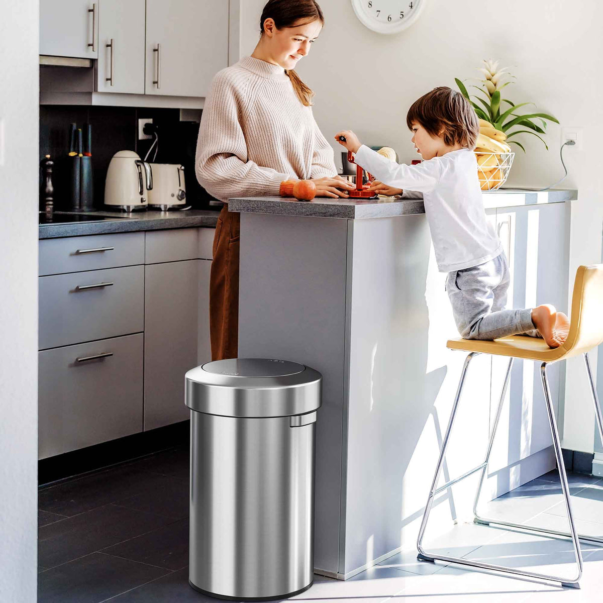1.6 Gallon / 6.1 Liter Titanium Stainless Steel Compost Bin – iTouchless  Housewares and Products Inc.