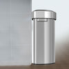 18 Gallon / 68 Liter Semi-Round Open Top Trash Can fits against wall