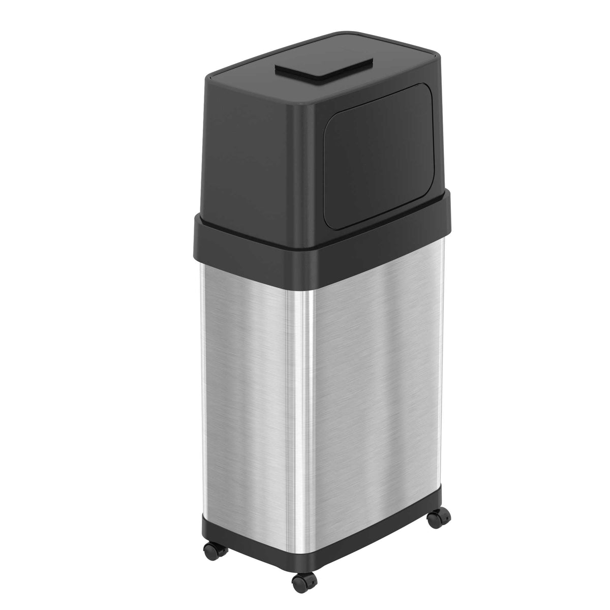 18 Gallon / 68 Liter Dual Push Door Trash Can with Wheels