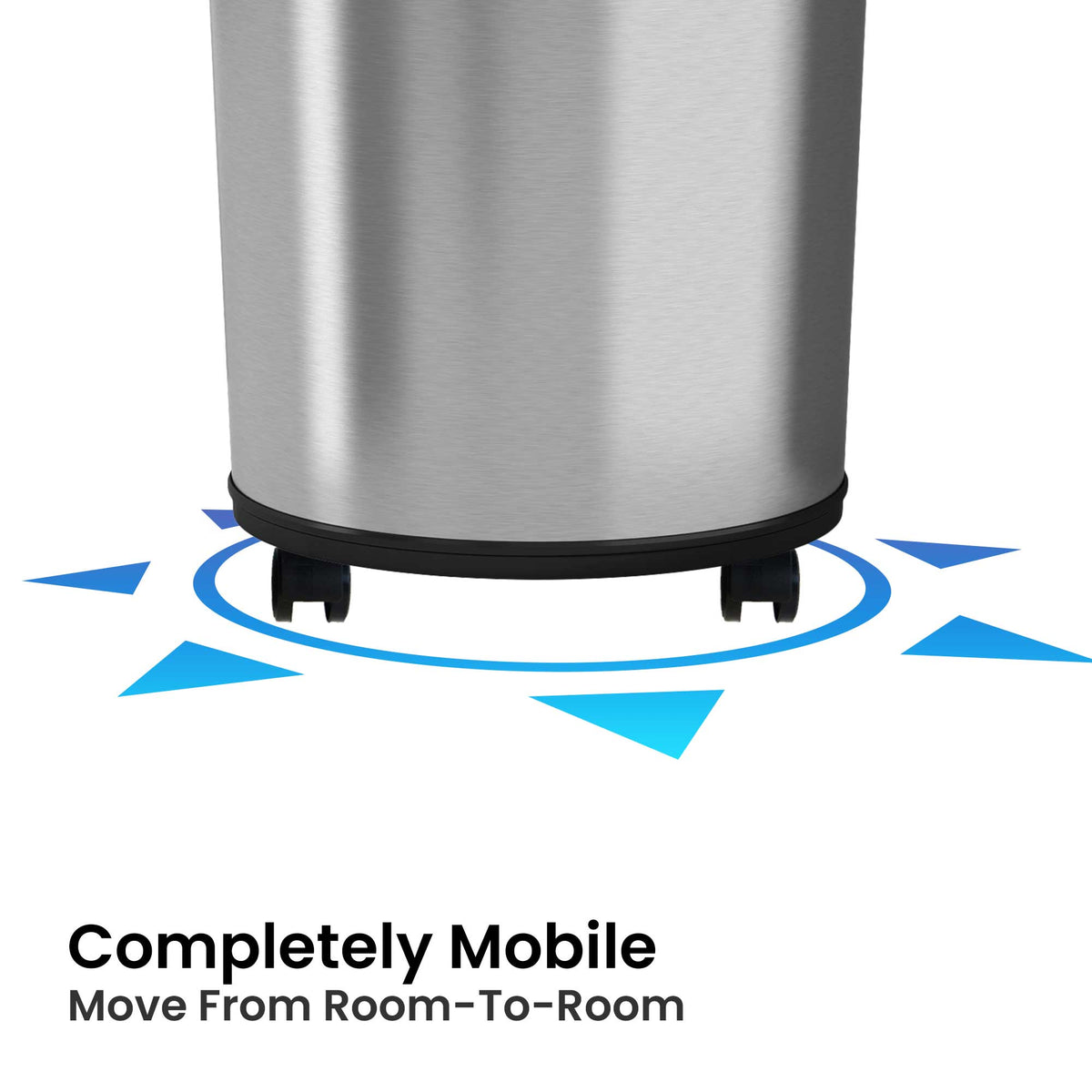 iTouchless 18 Gallon Sensor Trash Can with Wheels Completely Mobile