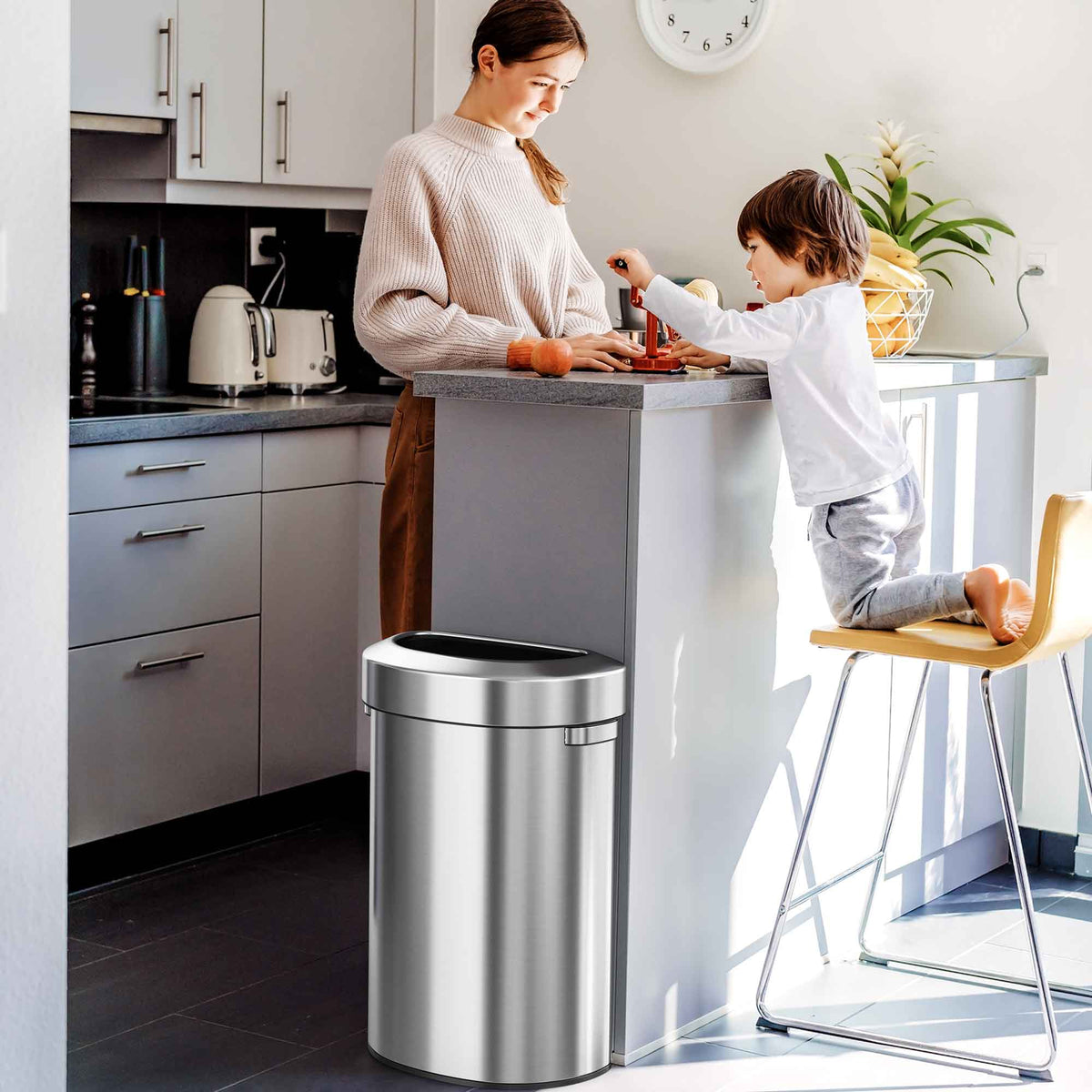 23 Gallon Large Sensor Trash Can with Wheels – iTouchless