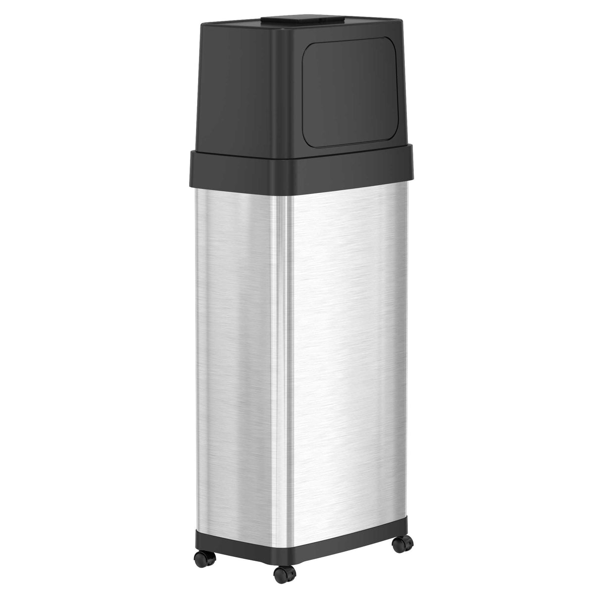 24 Gallon / 91 Liter Dual Push Door Trash Can with Wheels