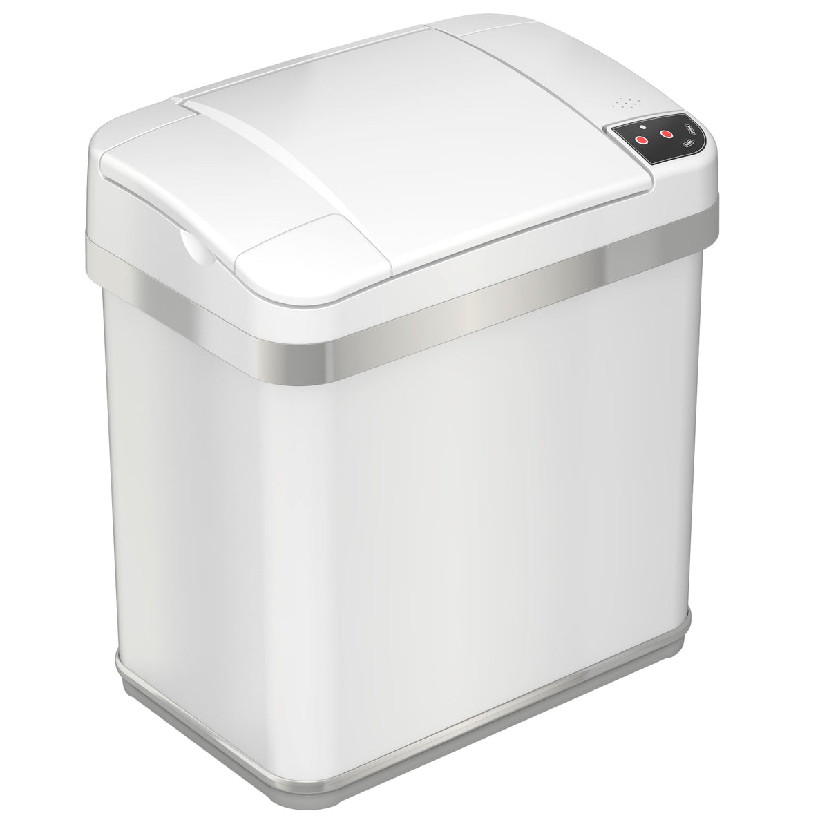 2.5 Gallon / 9.5 Liter White Sensor Bathroom Trash Can with Odor Filter and Lemon Fragrance