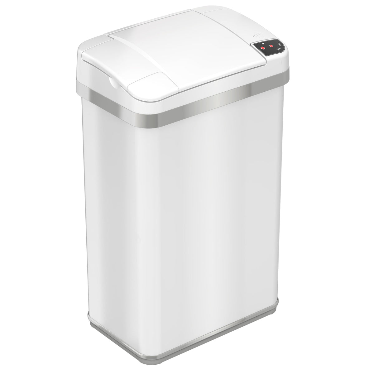 4 Gallon / 15 Liter White Sensor Bathroom Trash Can with Odor Filter and Lemon Fragrance