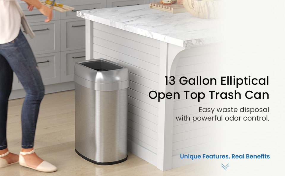 16 Gallon / 60 Liter Rectangular Open Top Trash Can – iTouchless Housewares  and Products Inc.