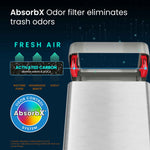 21 Gallon / 80 Liter Rectangular Open Top Trash Can AbsorbX Odor Filter eliminates trash odors