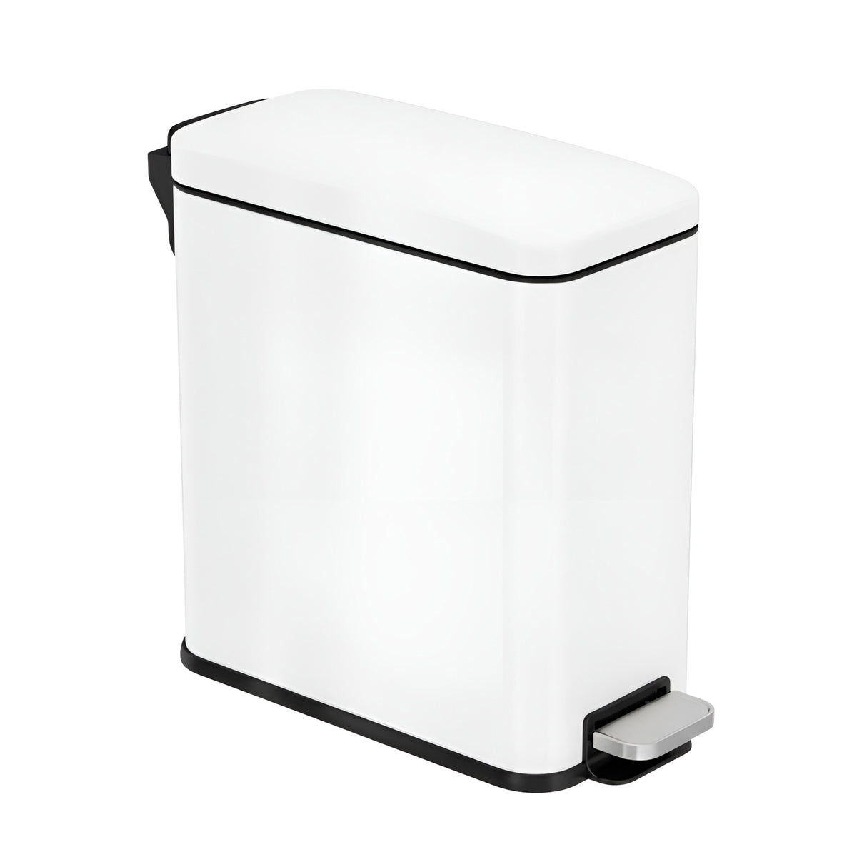 Main product image of the iTouchless PS03RWH 11 Liter (3 Gallon) slim step trash can in white stainless steel finish
