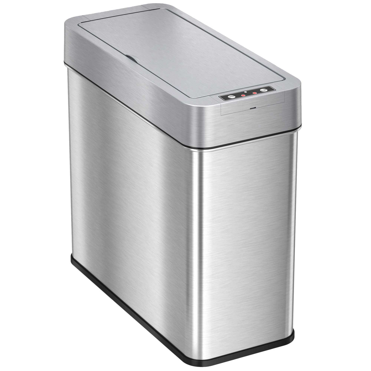 4 Gallon Stainless Steel Slim Sensor Trash Can (Right Side Lid Open)