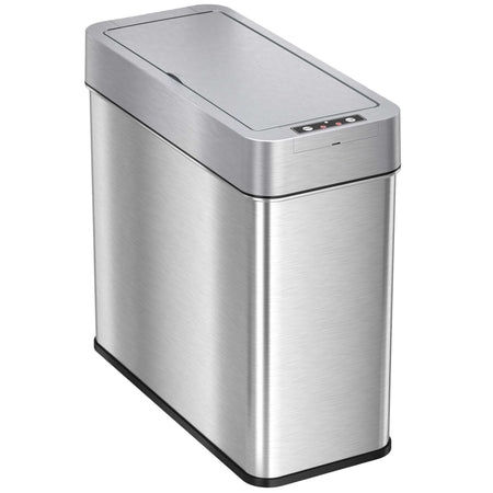 4 Gallon Stainless Steel Slim Sensor Trash Can (Left Side Lid Open) –  iTouchless Housewares and Products Inc.