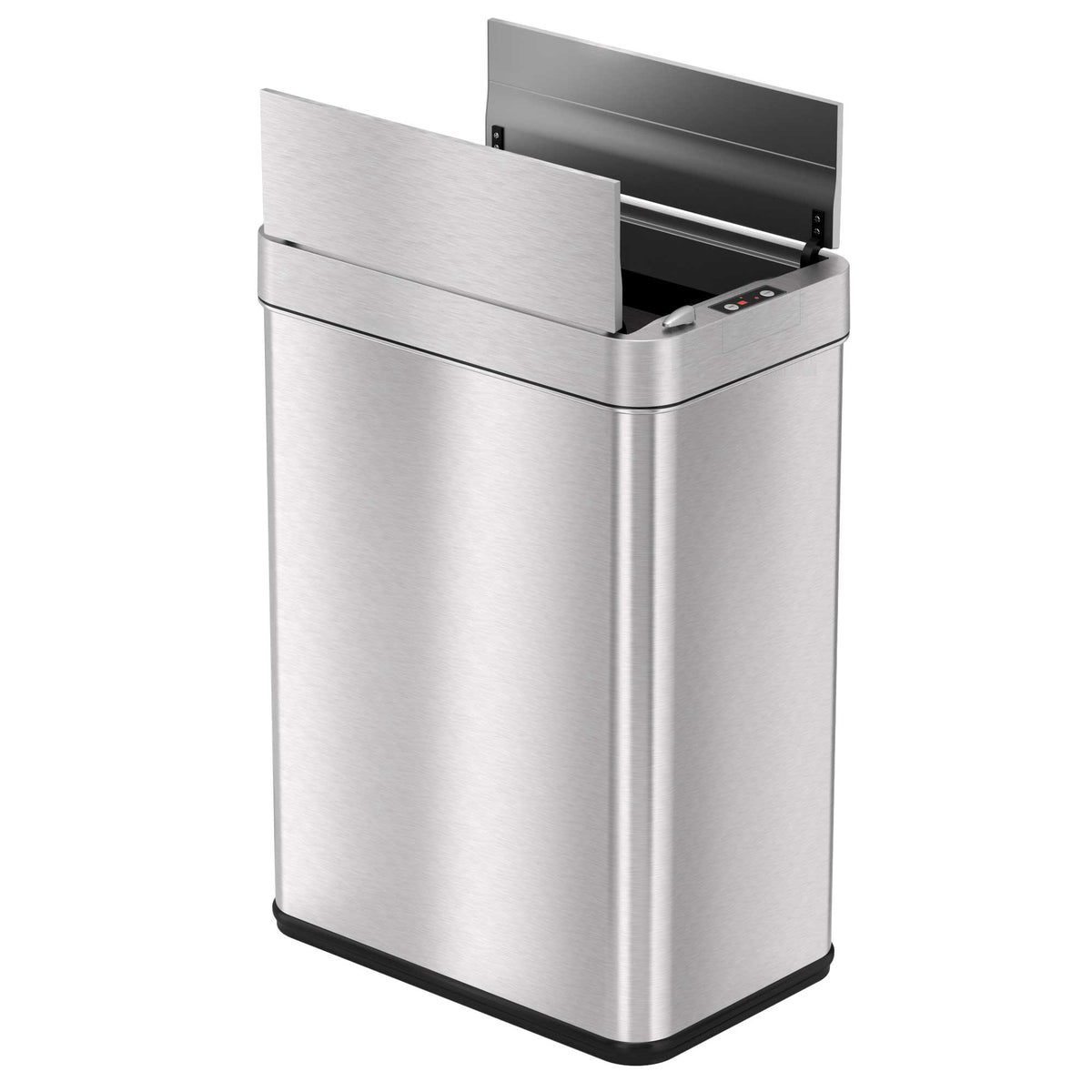 iTouchless 13 Gallon Stainless Steel Wings Lid Sensor Trash Can with Pet Lock and Odor Filter 