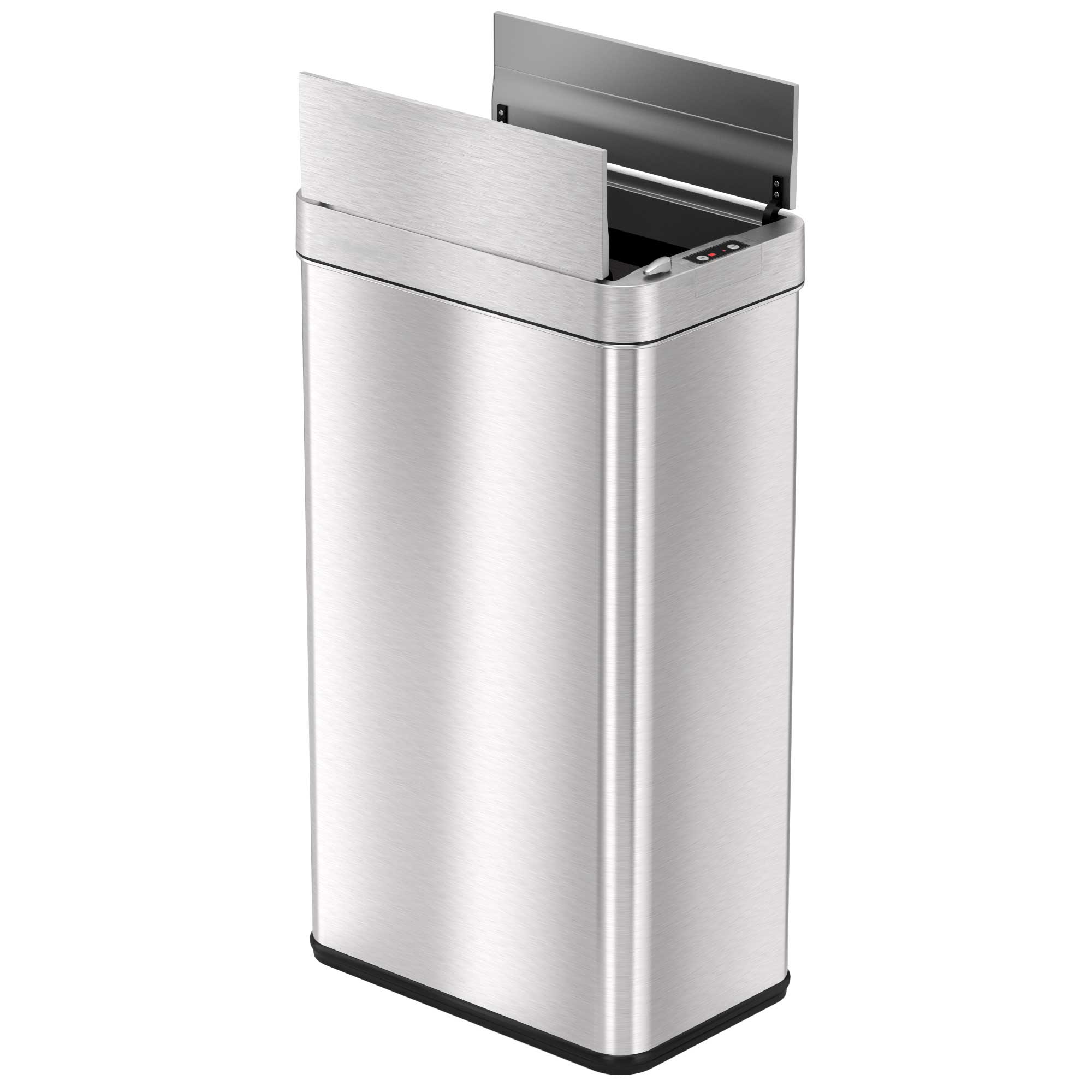 iTouchless Swing Top Kitchen Trash Can 17 Gallon Silver Stainless Steel