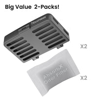 AbsorbX Stick On Odor Removal Kit (Black) - 2-Pack