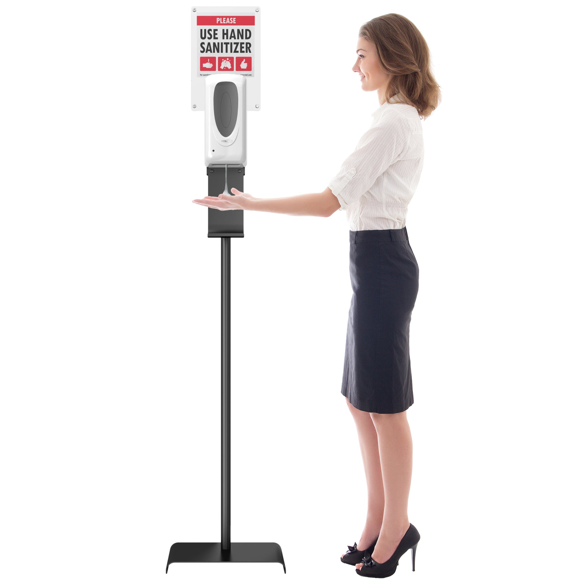 Sensor Sanitizer Dispenser with Floor Stand and Sign Board Sensor Sanitizer Dispenser with Floor Stand and Sign Board