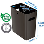 4.2 Gallon / 16 Liter SlimGiant Mocha Black Wastebasket dimensions