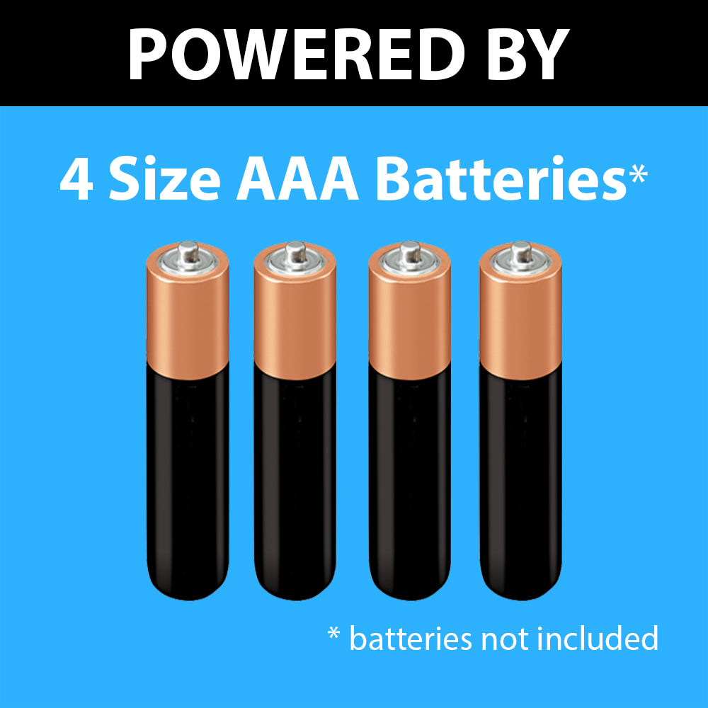EZF003C powered by 4 size AAA batteries, not included