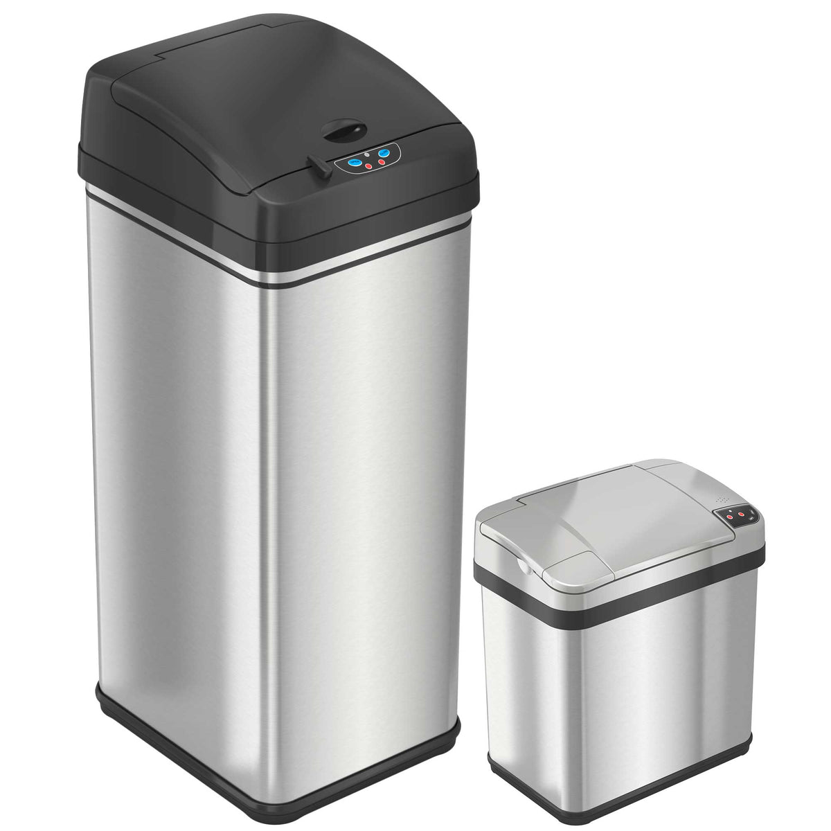 iTouchless Cubo de basura de cocina con sensor de 8 galones con filtro de  olor AbsorbX, tapa de bloqueo de 30 litros, cubo de basura automático,  acero