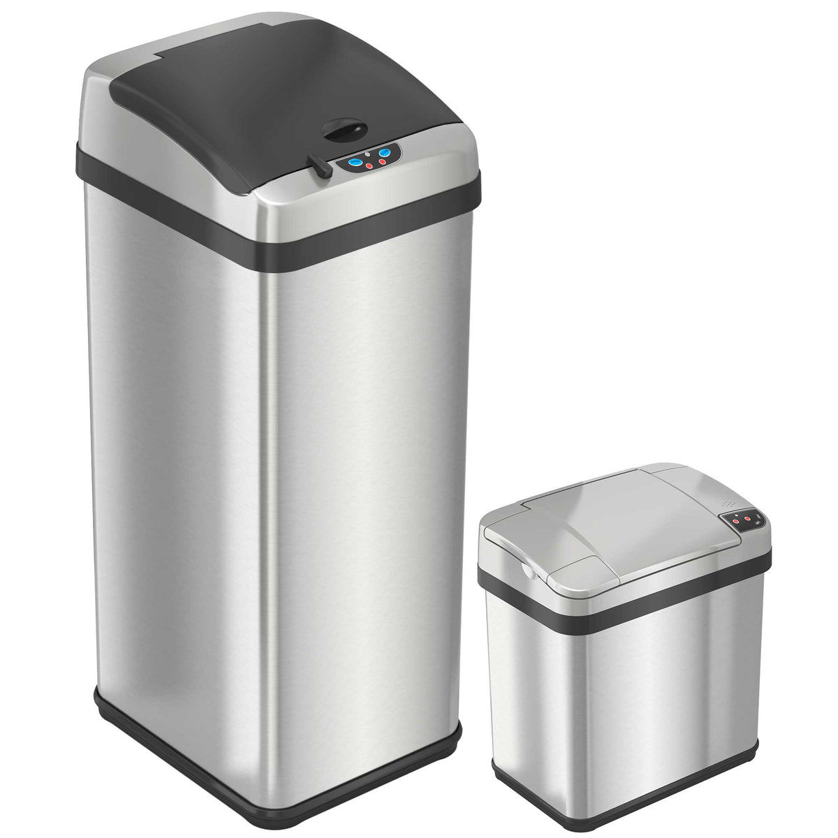 13 Gallon and 2.5 Gallon Kitchen and Bathroom Sensor Trash Cans
