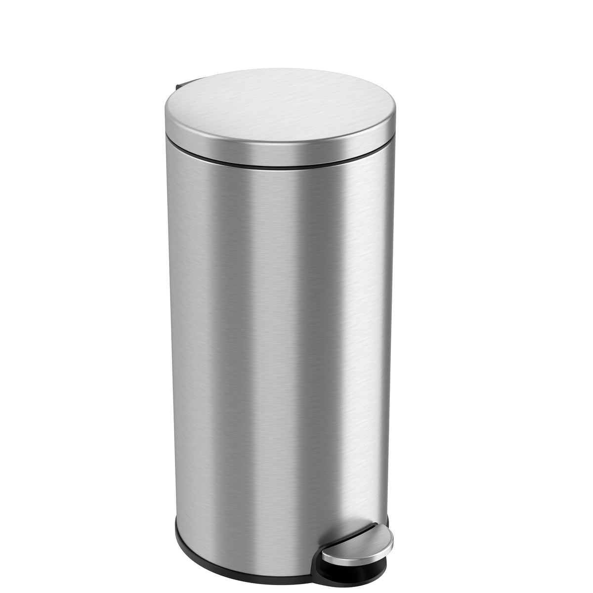 mDesign Slim Metal 1.3 Gallon Step Trash Can with Lid and Liner