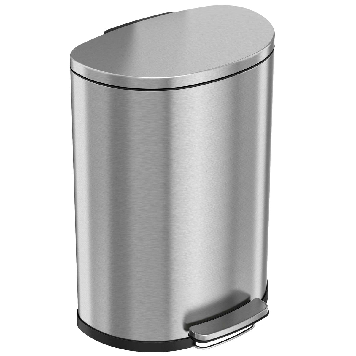 13 Gal/50 Liter Kitchen Trash Can with Lid, Tall Large Kitchen Trash Bin 13  Gallon Waste Bin, Stainless Steel Metal Garbage Can with Foot Pedal Odor