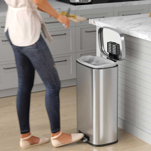 8 Gallon / 30 Liter SoftStep Step Pedal Trash Can in kitchen