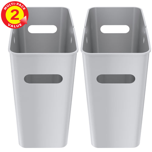 4.2 Gallon / 16 Liter SlimGiant Metallic Silver Wastebasket (2-Pack)