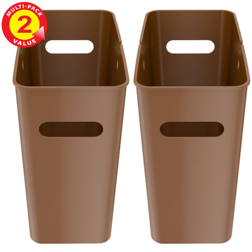 4.2 Gallon / 16 Liter SlimGiant Toffee Brown Wastebasket (2-Pack)