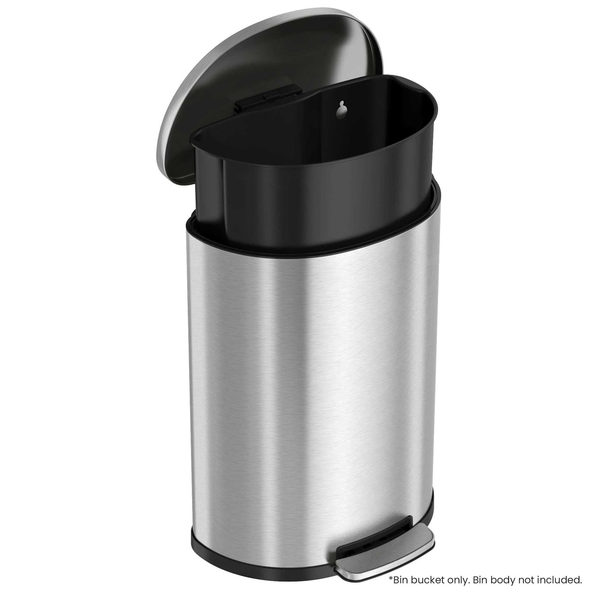 Stainless Steel Trash Can With Lid And Inner Bucket, Kitchen