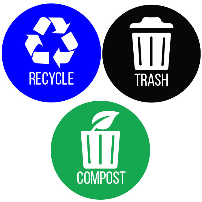 iTouchless 3" Trash / Recycle / Compost Decal Set
